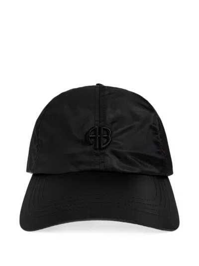 Anine Bing Jeremy Monogram-embroidered Baseball Cap In Black