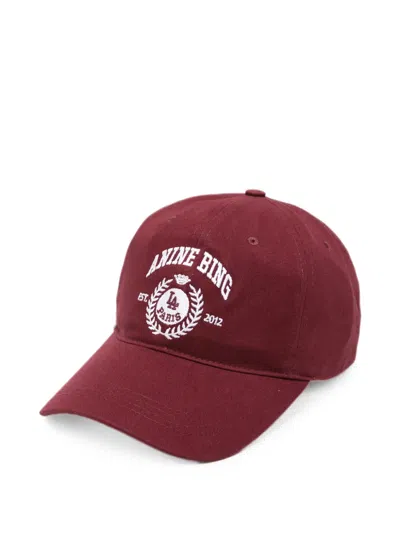 Anine Bing Jereny Logo-embroidered Baseball Cap In Red