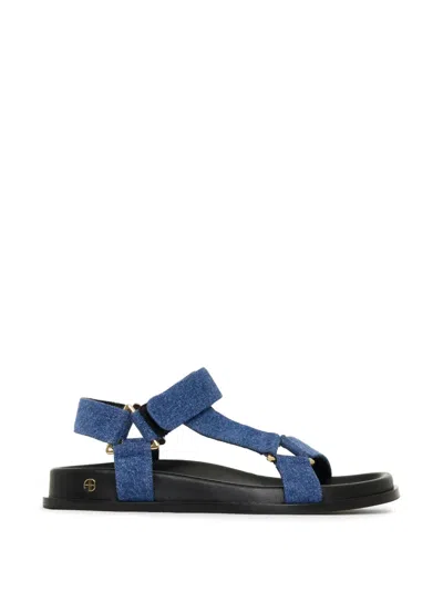 Anine Bing Jess Gold-tone-hardware Sandals In Blue