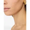 Anine Bing Diagonal Ribbed Earrings In Gold