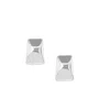 Anine Bing Curved Rectangle Earrings In Silver