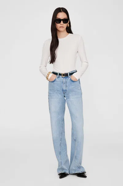 Anine Bing Jo Long Sleeve Tee In Off White
