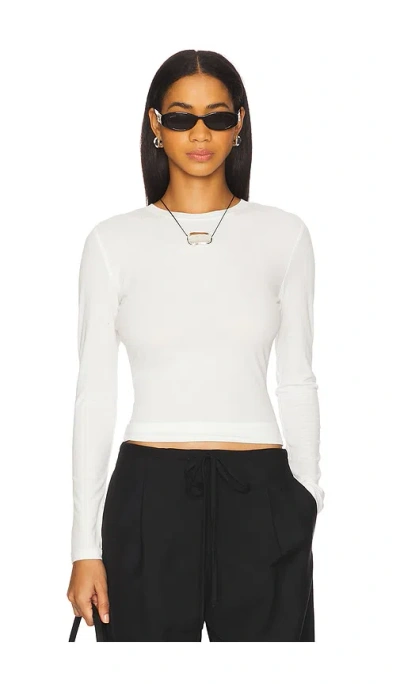Anine Bing Jo Long Sleeve Tee In White
