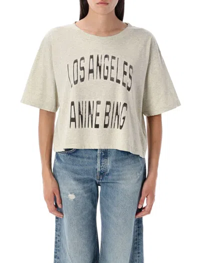 Anine Bing Johnny Cropped T-shirt In Gray