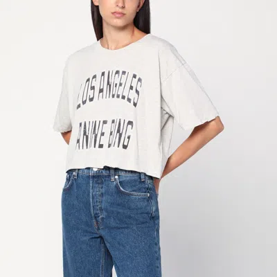 Anine Bing Johnny Grey T Shirt In White