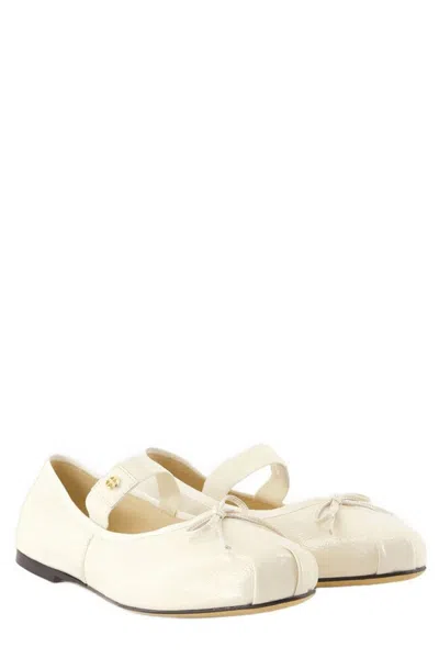Anine Bing Jolie Satin-finish Ballerina Shoes In White