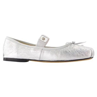 ANINE BING JOLIE FLAT SHOES - ANINE BING - LEATHER - SILVER