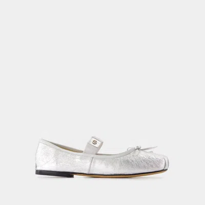 Anine Bing Jolie Flat Shoes In Silver