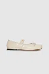 ANINE BING ANINE BING JOLIE FLATS IN BONE CRINKLED PATENT