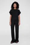 Anine Bing Jollie Top In Black Crinkle In Black