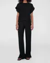 Anine Bing Jollie Top In Black Crinkle In Black