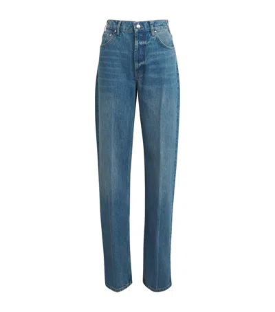Anine Bing Joy Straight Jeans In Blue