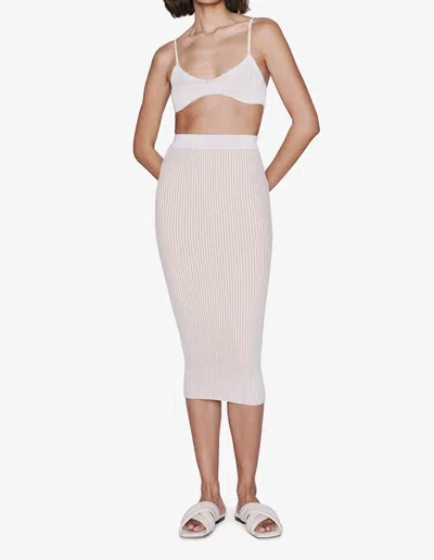Anine Bing Julian Skirt In Ivory And Camel In White