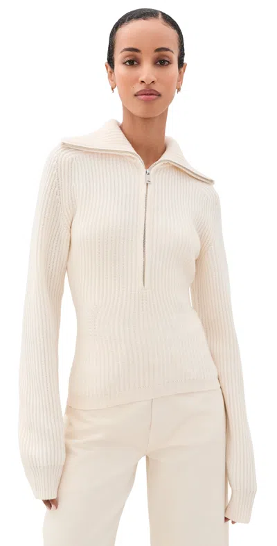 Anine Bing June Trucker Collar Sweater Ecru