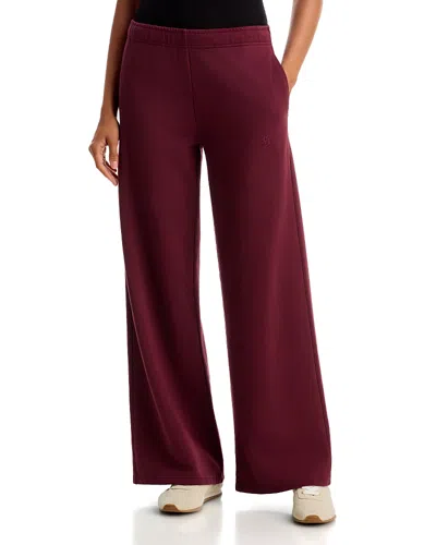 Anine Bing Kacey Cotton Wide Leg Joggers In Burgundy