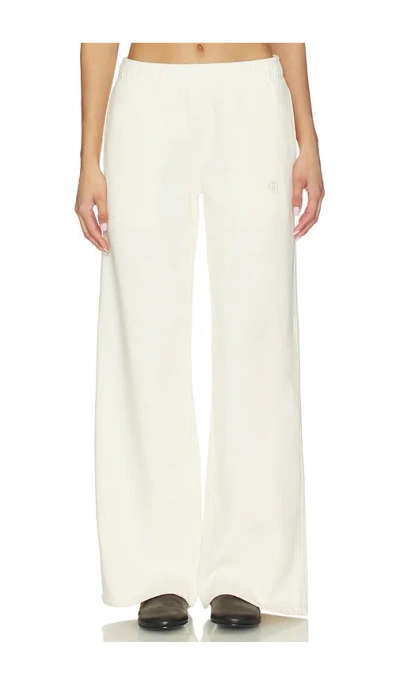Anine Bing Kacey Monogram Sweatpant In White