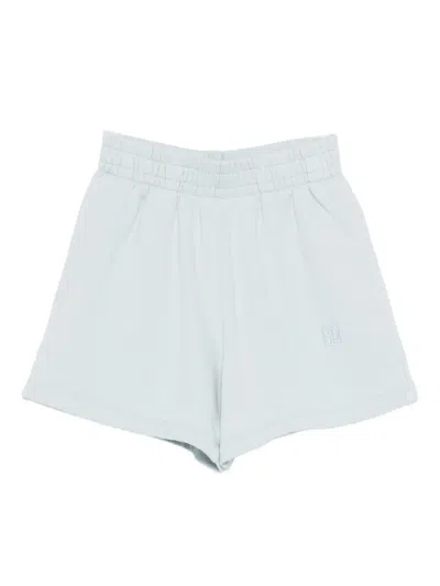 Anine Bing Kam Elasticated Logo Shorts In Blue