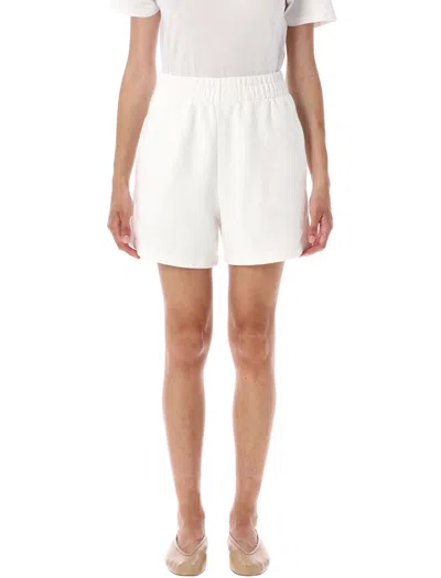 Anine Bing Kam Framed Monogram Sweatshort In White