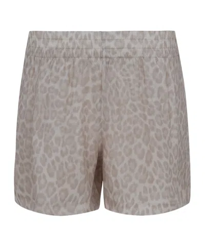 Anine Bing Kam Leopard-print Shorts In Gray
