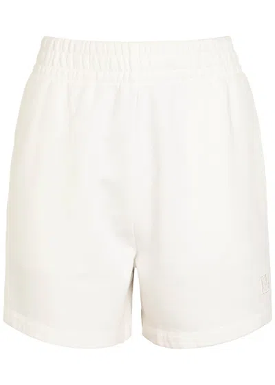 Anine Bing Kam Logo Cotton Shorts In White