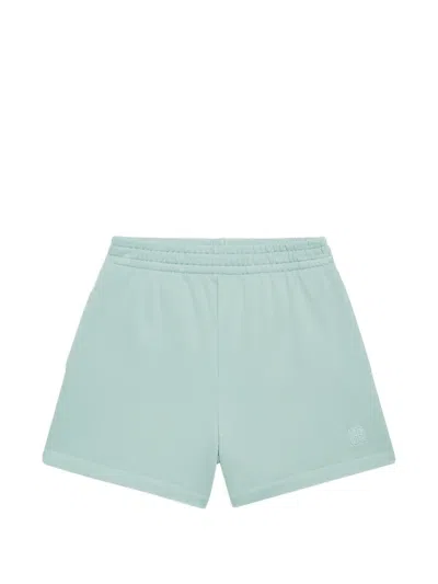 Anine Bing Kam Logo-embroidered Shorts In Green