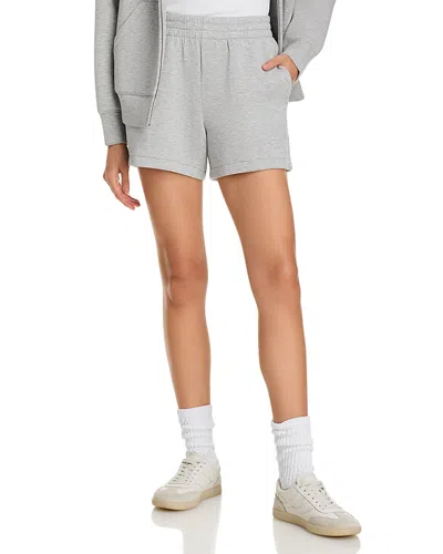 Anine Bing Kam Monogrammed Sweat Shorts In Heather Grey