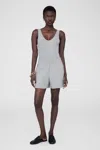 Anine Bing Kam Short Framed Monogram In Heather Grey In Grey