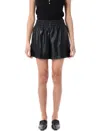 Anine Bing High-rise Vegan Leather Shorts With Elastic Waistband In Black