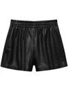 Anine Bing High-rise Vegan Leather Shorts With Elastic Waistband In Black