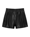 Anine Bing High-rise Vegan Leather Shorts With Elastic Waistband In Black