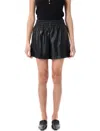 Anine Bing High-rise Vegan Leather Shorts With Elastic Waistband