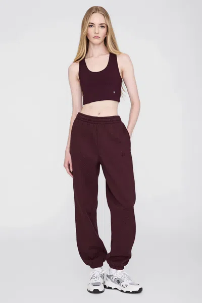 Anine Bing Karter Jogger In Dark Burgundy In Red