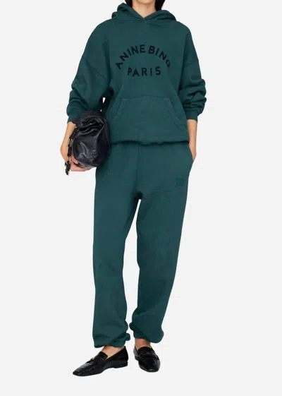 Anine Bing Karter Jogger Pants In Dark Teal In Green