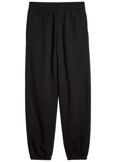 Anine Bing Karter Logo-embroidered Cotton Sweatpants In Black