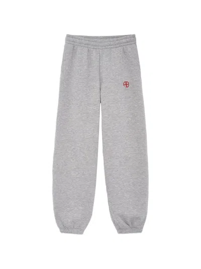 Anine Bing Karter Logo-embroidered Elasticated Track Pants In Gray