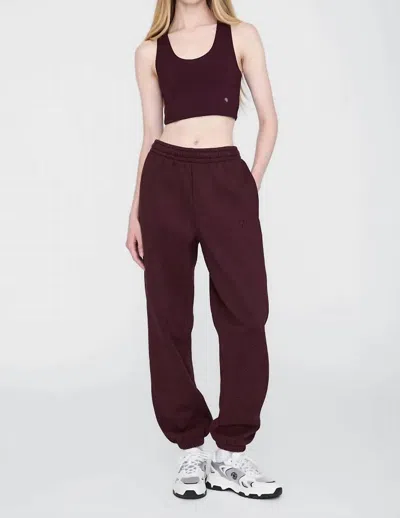 ANINE BING KARTER PULL OVER JOGGER IN DARK BURGANDY