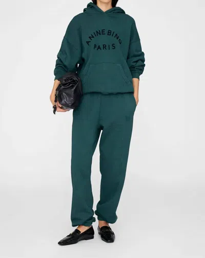 Anine Bing Karter Sweatpant Jogger In Dark Teal In Green