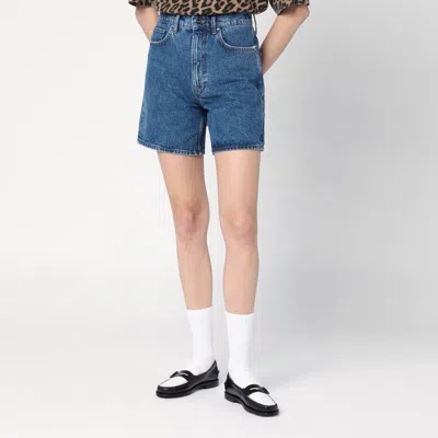 Anine Bing Kat Blue Denim Shorts