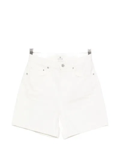 Anine Bing Kat Logo-patch Shorts In White