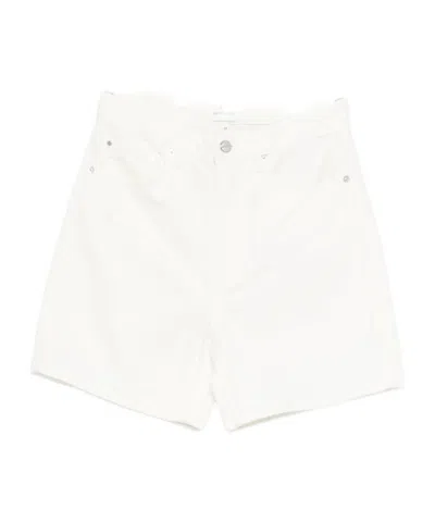 Anine Bing Kat Thigh-length Denim Shorts In Neutral