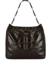 Anine Bing Kate Chain Logo Shoulder Bag In Brown