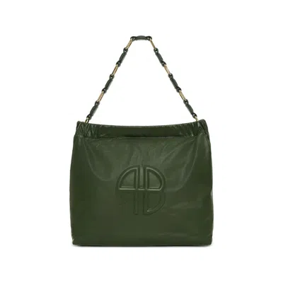 Anine Bing Kate Embossed Chain Shoulder Bag In Green