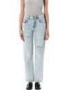 Anine Bing Kate Straight-leg Bleached Blue Jeans In Washed Blue