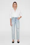 Anine Bing Front Button Fastened Ripped Jeans In Blue