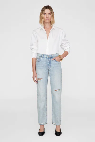ANINE BING ANINE BING KATE JEAN IN DESTRUCTED BLEACHED BLUE