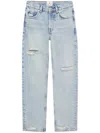 Anine Bing Kate Straight-leg Ripped Jeans In Blue