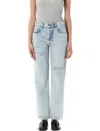 Anine Bing Kate Straight-leg Bleached Blue Jeans In Washed Blue