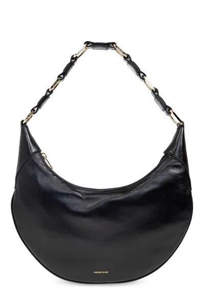 Anine Bing Kate Logo Stamp Shoulder Bag In Black