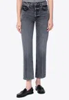 Anine Bing Kate Mid-rise Straight-leg Jeans In Gray