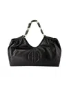 Anine Bing Chain Strap Ruched Detailing Soft Texture Tote In Black